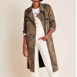 Roxie Sueded Tie-Dye Trench Coat